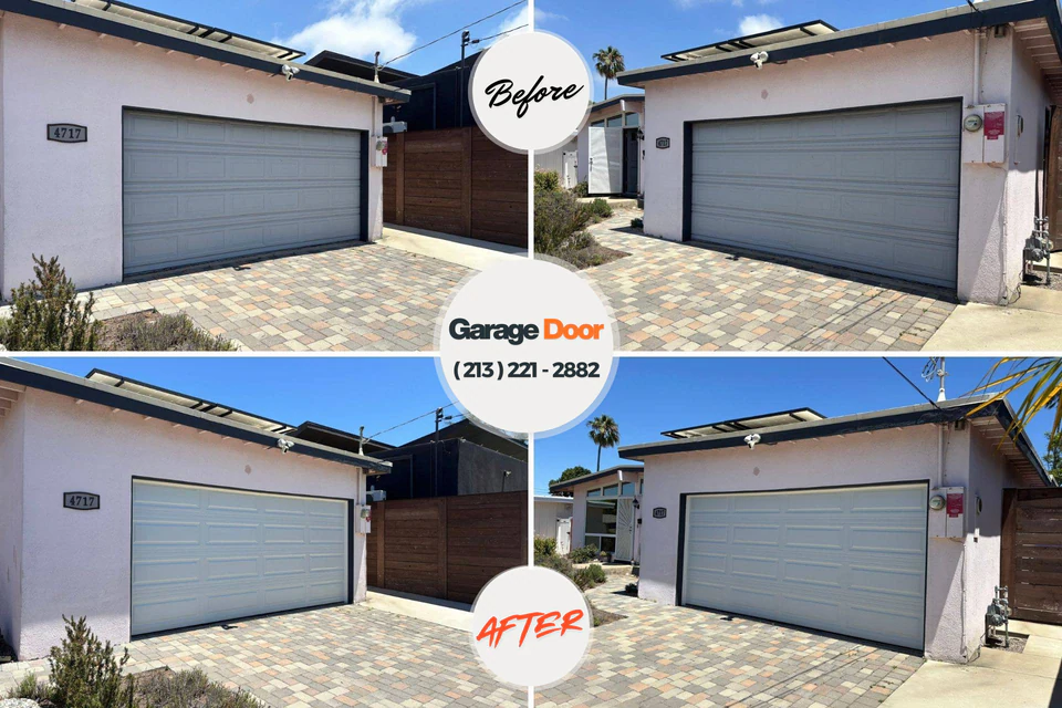 Before and after: garage door repair Hartselle, AL